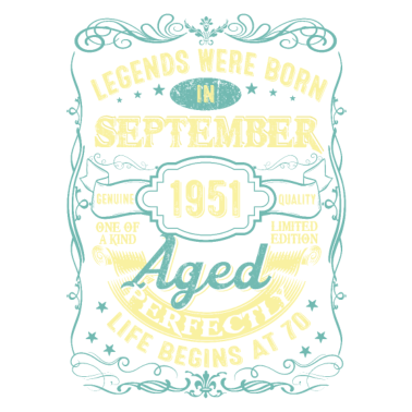 Motiv September 1951 70. Geburtstag 70 Jahre alt für Männer