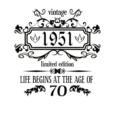 Motiv 70 Geburtstag Jahrgang 1951 Vintage