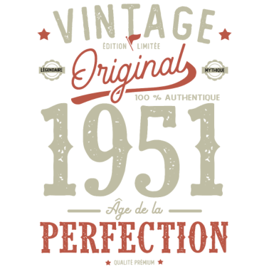 Motiv 1951 Alter der Perfektion, geburtstag 70 jahre