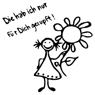 Motiv Geburtstag Birthday 50. - Strichmännchen Blume