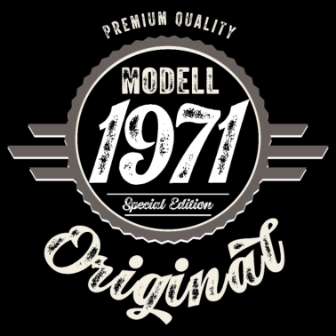 Motiv Original Oldtimer Badge Modell 1971 Geburtstag 50