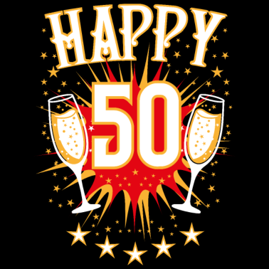 Motiv 05 Happy 50 Champagner Gläser Sterne