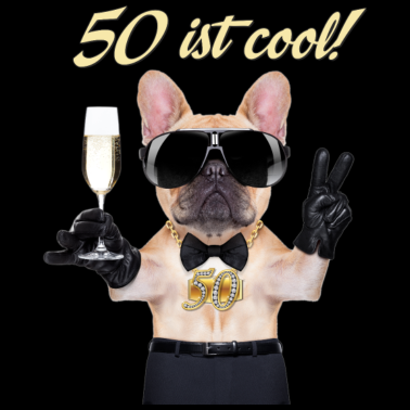Motiv FUN - Geburtstag Hund Bulldog cool 50 Geschenk -