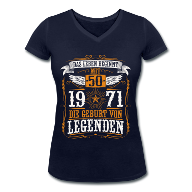 50 Geburtstag Geschenk T-Shirt - Jahrgang 1971 Das Leben beginnt mit 50 Geburtstag