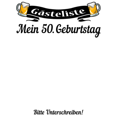Motiv 50. Geburtstag Gästeliste Geschenkidee