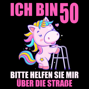Motiv 50 bitte helfen Sie mir über Straße 50. Geburtstag
