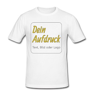 Männer Slim Fit T-Shirt mit Text, Bild oder Logo bedrucken lassen