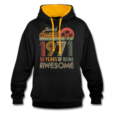 50 Geburtstag Geschenk Hoodie - August 1971 geboren 50 Geburtstag Retro Vintage