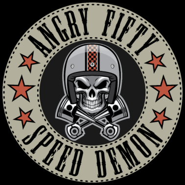 Motiv Angry fifty 50 Biker Motorrad