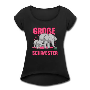 Geschenkidee Schwester T-Shirt - Große Schwester Elefant, Geschenkidee