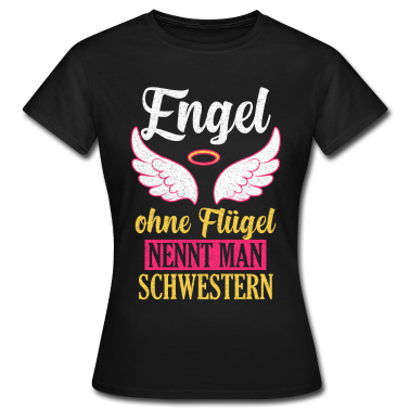 Geschenkidee Schwester T-Shirt - Schwester Engel Geschwister Geschenkidee
