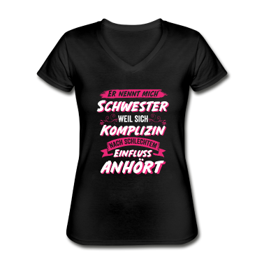 Geschenkidee Schwester T-Shirt - Schwester Komplizin Geschwister Geschenkidee