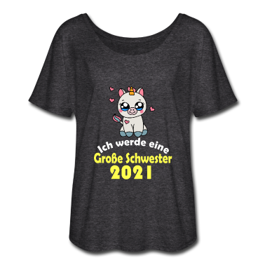 Geschenkidee Schwester T-Shirt - Große Schwester 2021 Einhorn