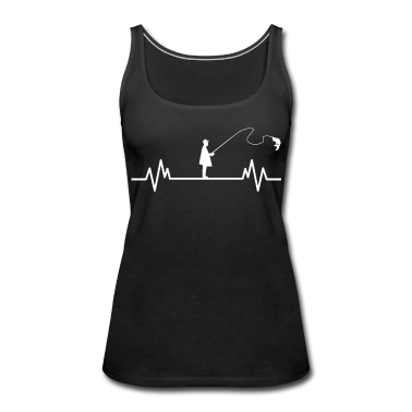 Geschenkidee Schwester Tank Top - Fischer Heartbeat Angeln Fisch Fun Angler Geschenk