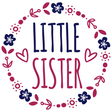 Motiv Little Sister Geschenkidee Schwestern Blumenranke