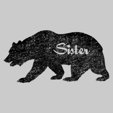 Motiv Schwester Bär. Campinggeschenke für Schwester. Tierwelt.