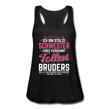 Geschenkidee Schwester Tank Top - Ich bin stolze Schwester eines verdammt .. Bruder