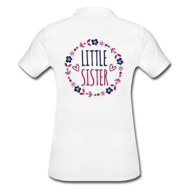 Geschenkidee Schwester Poloshirt - Little Sister Geschenkidee Schwestern Blumenranke
