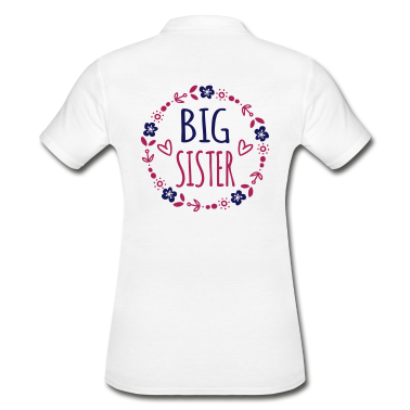 Geschenkidee Schwester Poloshirt - Big Sister Geschenkidee Schwestern Blumenranke süß