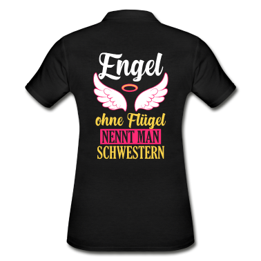 Geschenkidee Schwester Poloshirt - Schwester Engel Geschwister Geschenkidee