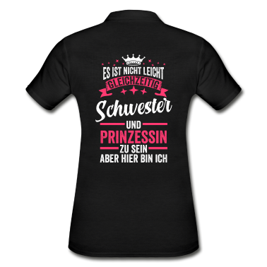Geschenkidee Schwester Poloshirt - Schwester Geschwister Prinzessin Geschenkidee