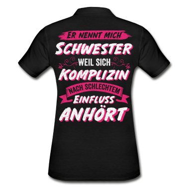 Geschenkidee Schwester Poloshirt - Schwester Komplizin Geschwister Geschenkidee