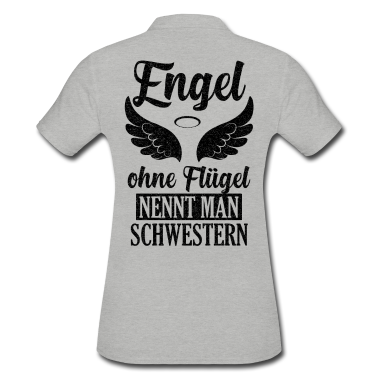 Geschenkidee Schwester Poloshirt - Schwester Engel Geschwister Geschenkidee