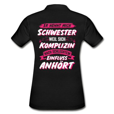 Geschenkidee Schwester Poloshirt - Schwester Komplizin Geschwister Geschenkidee