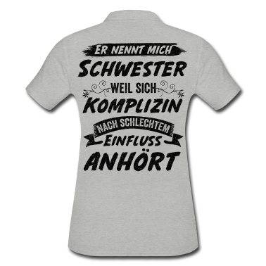 Geschenkidee Schwester Poloshirt - Schwester Komplizin Geschwister Geschenkidee