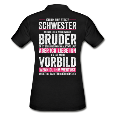 Geschenkidee Schwester Poloshirt - Schwester Bruder Geschwister Geschenkidee