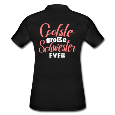 Geschenkidee Schwester Poloshirt - Coolste große Schwester Geschwister kleiner Bruder