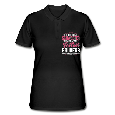 Geschenkidee Schwester Poloshirt - Ich bin stolze Schwester eines verdammt .. Bruder