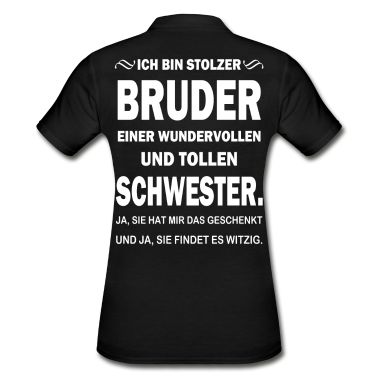 Geschenkidee Schwester Poloshirt - Stolzer Bruder Spruch Schwester Geschenkidee