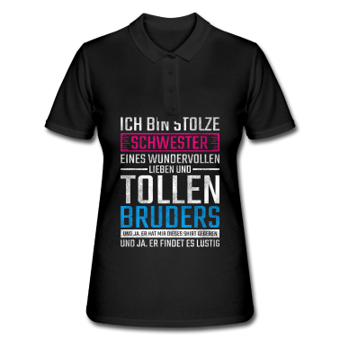 Geschenkidee Schwester Poloshirt - Stolze Schwester Toller Bruder Geschenkidee