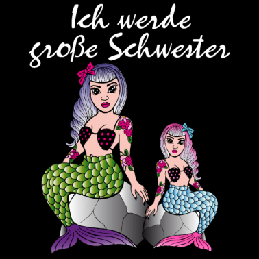 Motiv Ich werde Große Schwester Meerjungfrau Geschenk