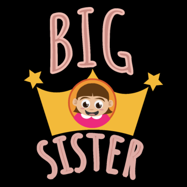 Motiv Big Sister mit Krone Große Schwester Geschenkidee