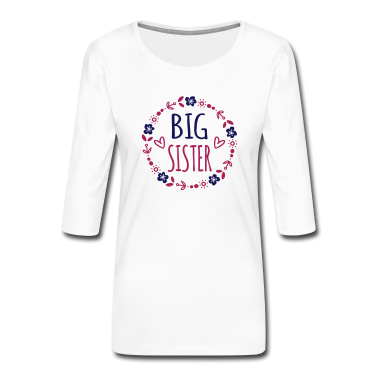 Geschenkidee Schwester Langarmshirt - Big Sister Geschenkidee Schwestern Blumenranke süß