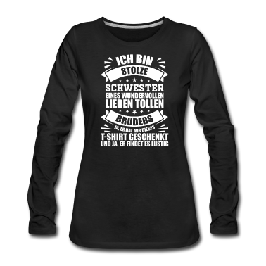Geschenkidee Schwester Langarmshirt - Schwester Spruch Geschenkidee