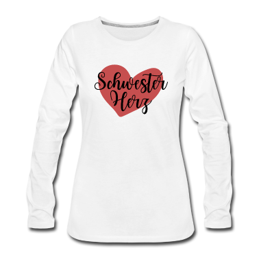Geschenkidee Schwester Langarmshirt - Schwester Herz Geschenk Schwestern