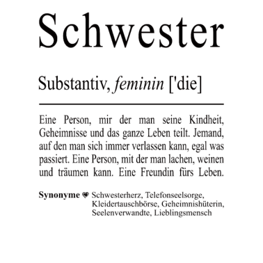 Motiv Schwester Geschwister Familie Geschenkidee