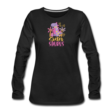 Geschenkidee Schwester Langarmshirt - Schwester Dinosaurier Geschenkidee Mädchen