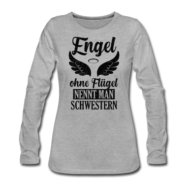 Geschenkidee Schwester Langarmshirt - Schwester Engel Geschwister Geschenkidee