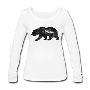 Geschenkidee Schwester Langarmshirt - Schwester Bär. Campinggeschenke für Schwester. Tierwelt.