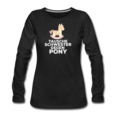 Geschenkidee Schwester Langarmshirt - Schwester Pony Geschenkidee Geburtstag