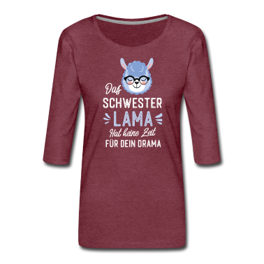 Geschenkidee Schwester Langarmshirt - Schwester Lama Spruch Lustige Geschenkidee