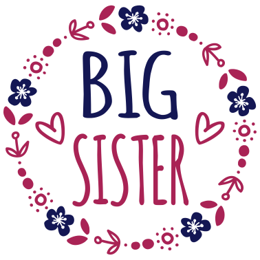 Motiv Big Sister Geschenkidee Schwestern Blumenranke süß
