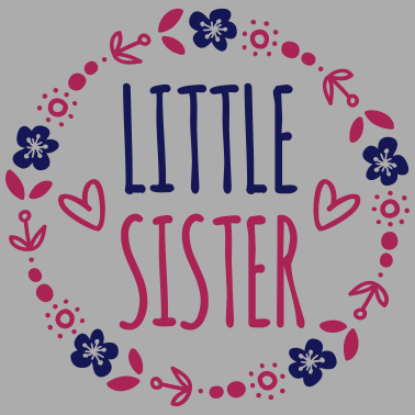 Motiv Little Sister Geschenkidee Schwestern Blumenranke