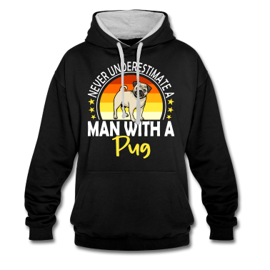 Geschenkidee Schwester Hoodie - Never Underestimate A Man With A Pug Mops Geschenk
