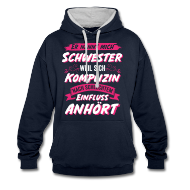 Geschenkidee Schwester Hoodie - Schwester Komplizin Geschwister Geschenkidee