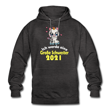 Geschenkidee Schwester Hoodie - Große Schwester 2021 Einhorn